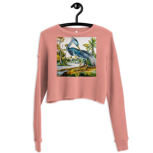 Blue Heron (Dark) II Crop Sweatshirt