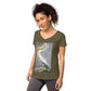 White Pelican with Metallic Silver Women’s fitted v-neck t-shirt