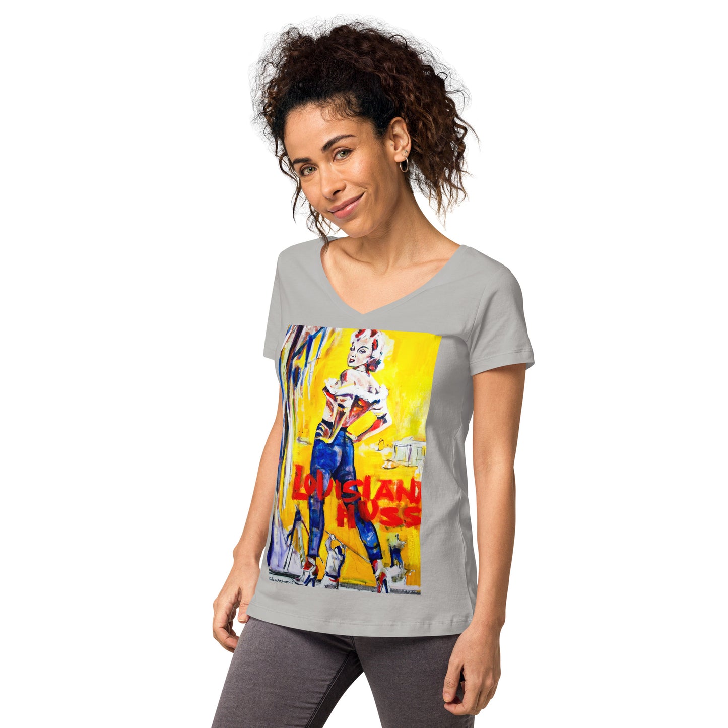 Louisiana Hussy II Women’s fitted v-neck t-shirt