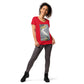 White Pelican with Metallic Silver Women’s fitted v-neck t-shirt
