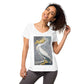 White Pelican with Metallic Silver Women’s fitted v-neck t-shirt