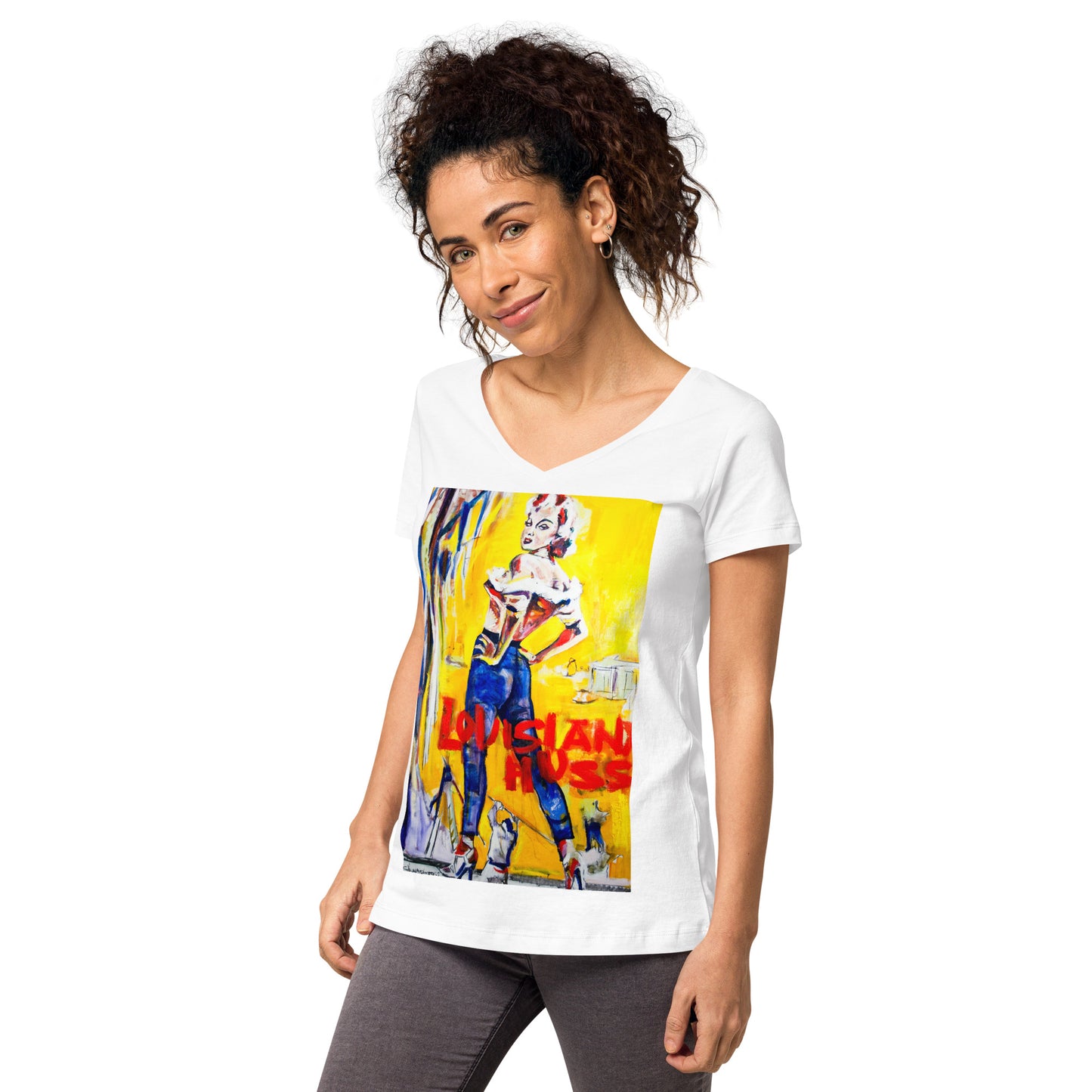 Louisiana Hussy II Women’s fitted v-neck t-shirt